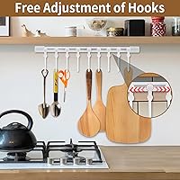 Vista 2 de Kitchen Utensil Hanging Rrack - Hooks for Kitchen Utensils, No Drilling Wall Mounted Utensil Holder, Kitchen Rail Rack with 10 Hooks Hanger for