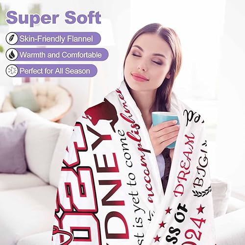 Miniatura 7 de D-Story Manta personalizada con foto, regalos de graduados universitarios para ella, regalos de graduación de felicitaciones, mantas personalizadas