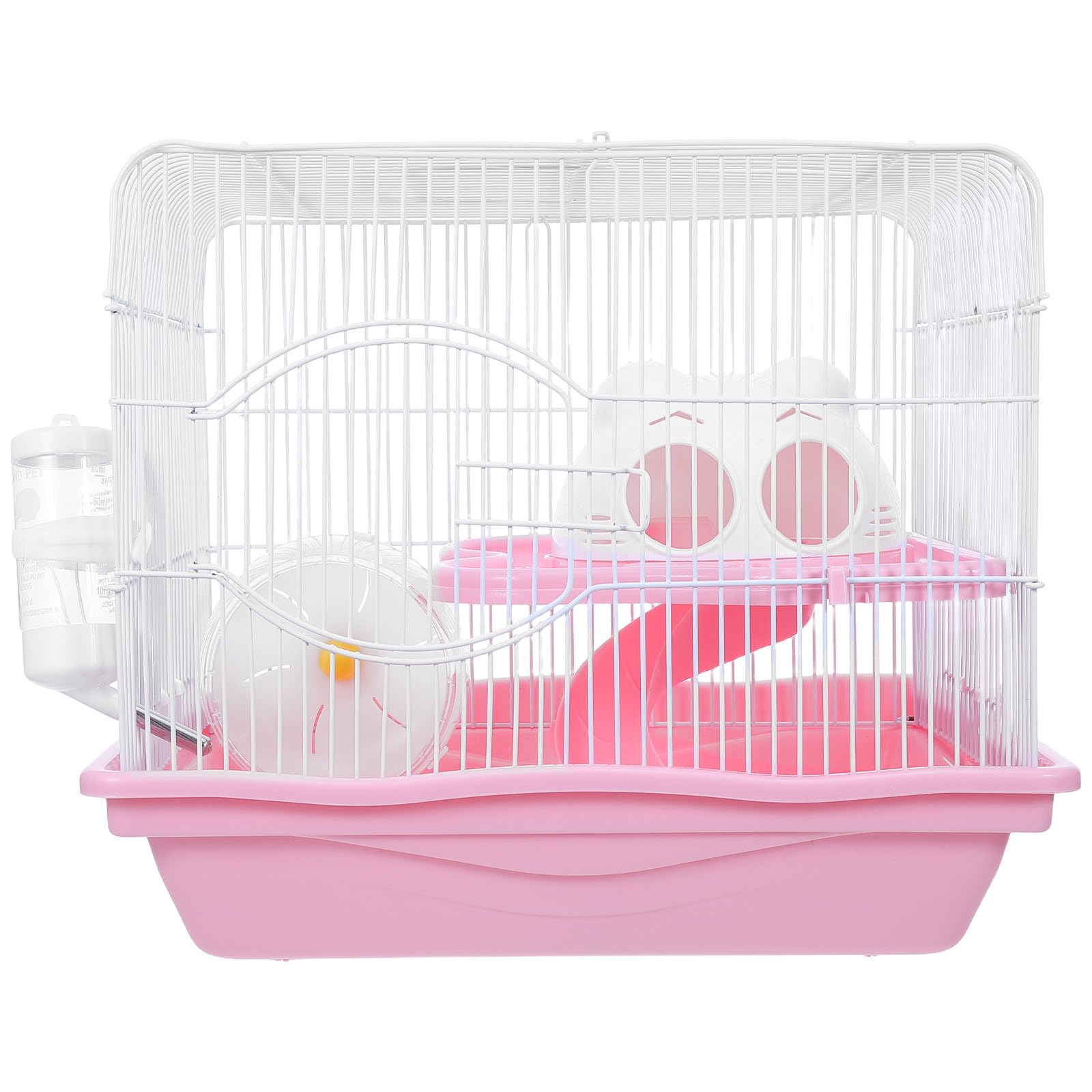 YARNOW Jaula de 2 Niveles para hámster con Rueda y casita Tipo Castillo - Jaula con casita de Juegos para Ratones con comedero, Bebedero y tobogán para Transportar Animales pequeños en casa o de