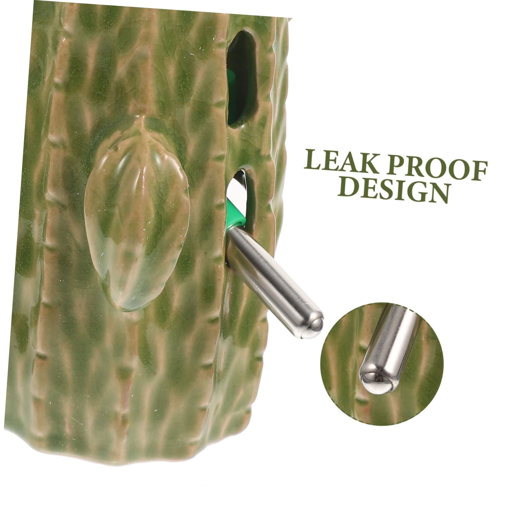 Bebedero Vertical para Hámster 80ml de Cerámica Verde 1 Set | Diseño Transparente, a Prueba de Fugas, Uso Sencillo, para Chinchilla y Cobaya