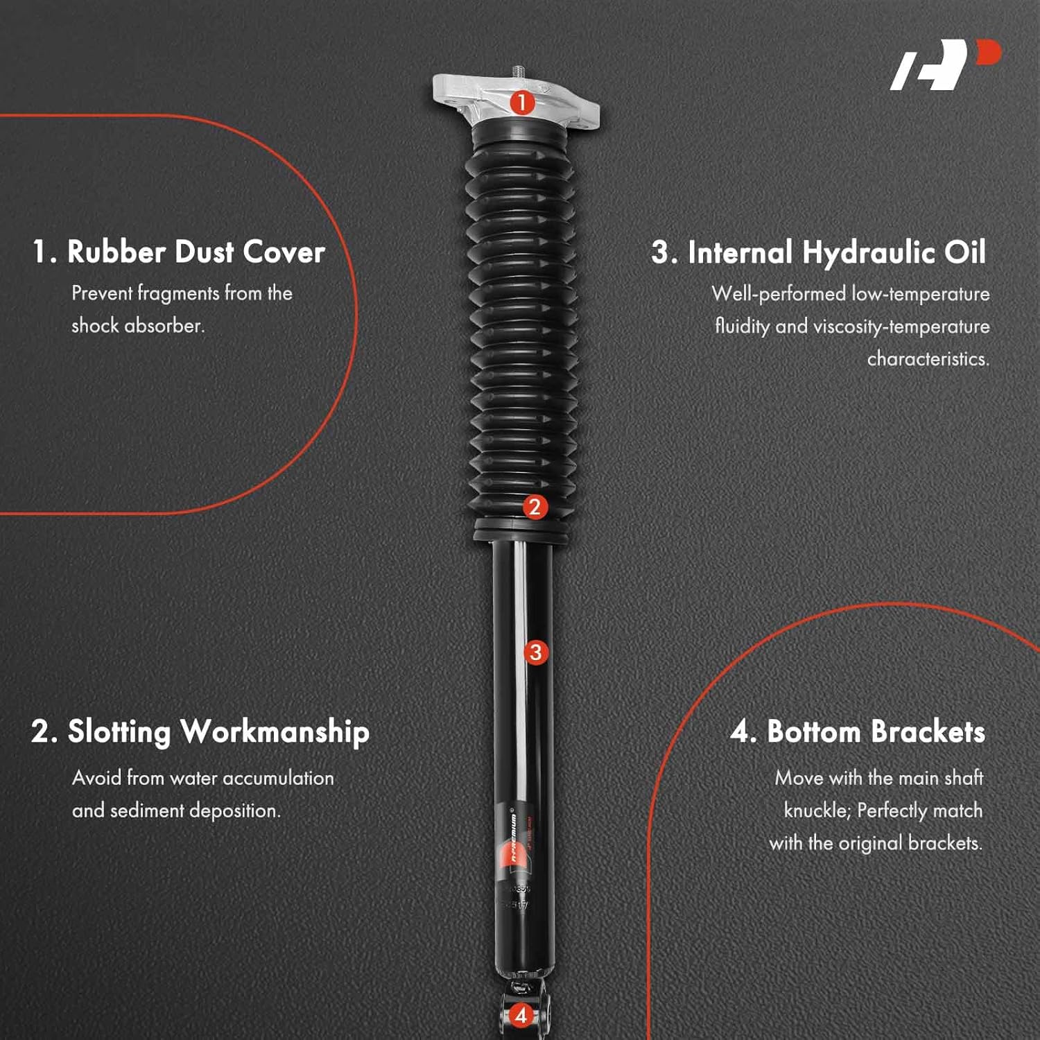 A-Premium Rear Shock Absorber Compatible with Honda Accord 2018 2019 2020 2021, 2-PC Set