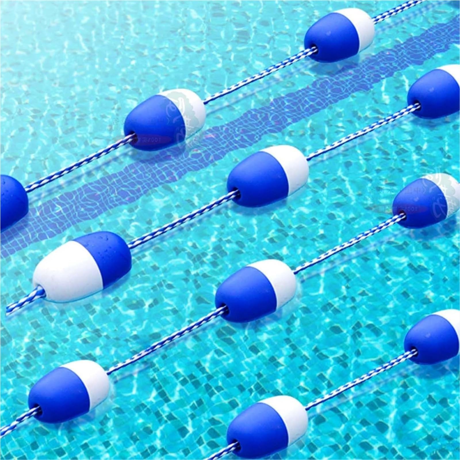 Générique séparateur sécurité pour Piscine Marqueur De Voie De Piscine, Corde De Sécurité De Piscine pour Piscines D'hôtel/Station/école/étang Divisé, Marqueur De Voie Bleu Et(L 5m/16.4ft)