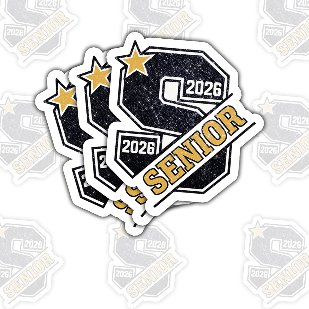 (3pcs - 3in) Senior Class of 2026 Graduation Sticker – Inspirational Class of 2026 Quote Vinyl Decal Waterproof for Laptop, Water Bottle, Car, Tumbler