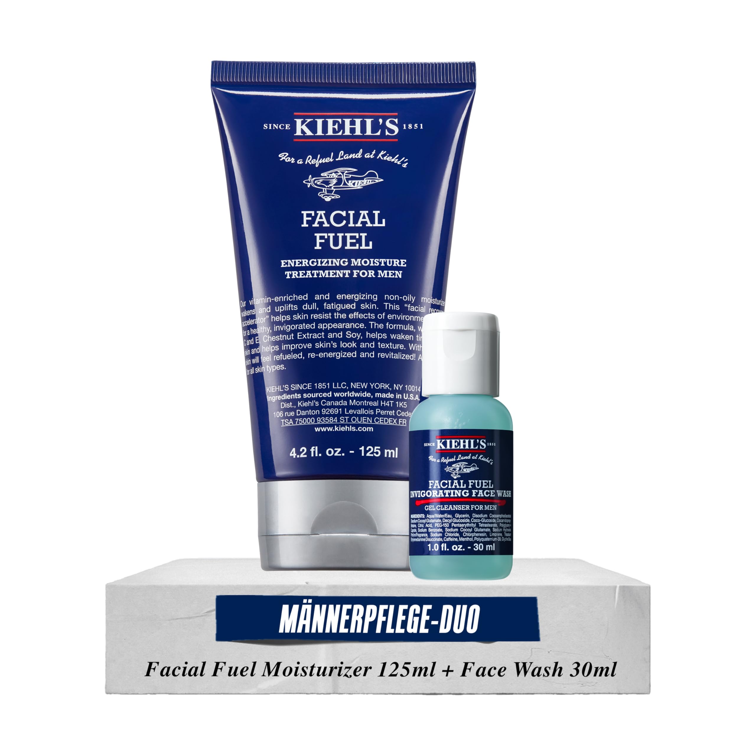 KIEHL'S Facial Fuel Moisturizer, Energie spendende Feuchtigkeitscreme mit Vitamin C & E und Kastanien-Extrakt für anspruchsvolle Männer-Haut, Gesichtscreme, nicht fettend