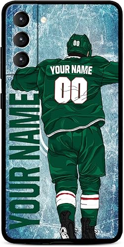 Funda personalizada de hockey sobre hielo para Samsung Galaxy S22 S23 S21+ S20 Ultre S21 FE S10 S8 S9 Plus, silicona líquida con protección de