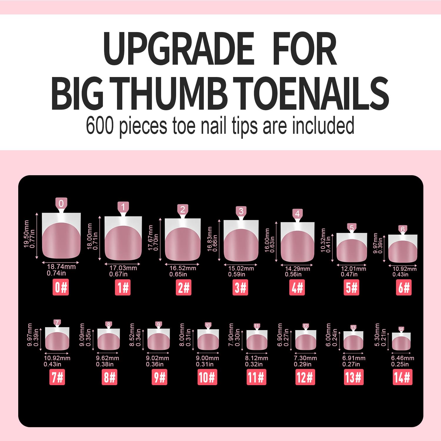 Vansiho Press-On Toenails, Soft Gel Toe Nail Tips