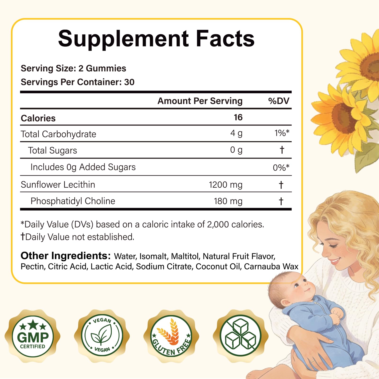 ABYSSUS Sunflower Lecithin Gummies 1200mg with PhosphatidylCholine, 60Chews — Amazon image 6