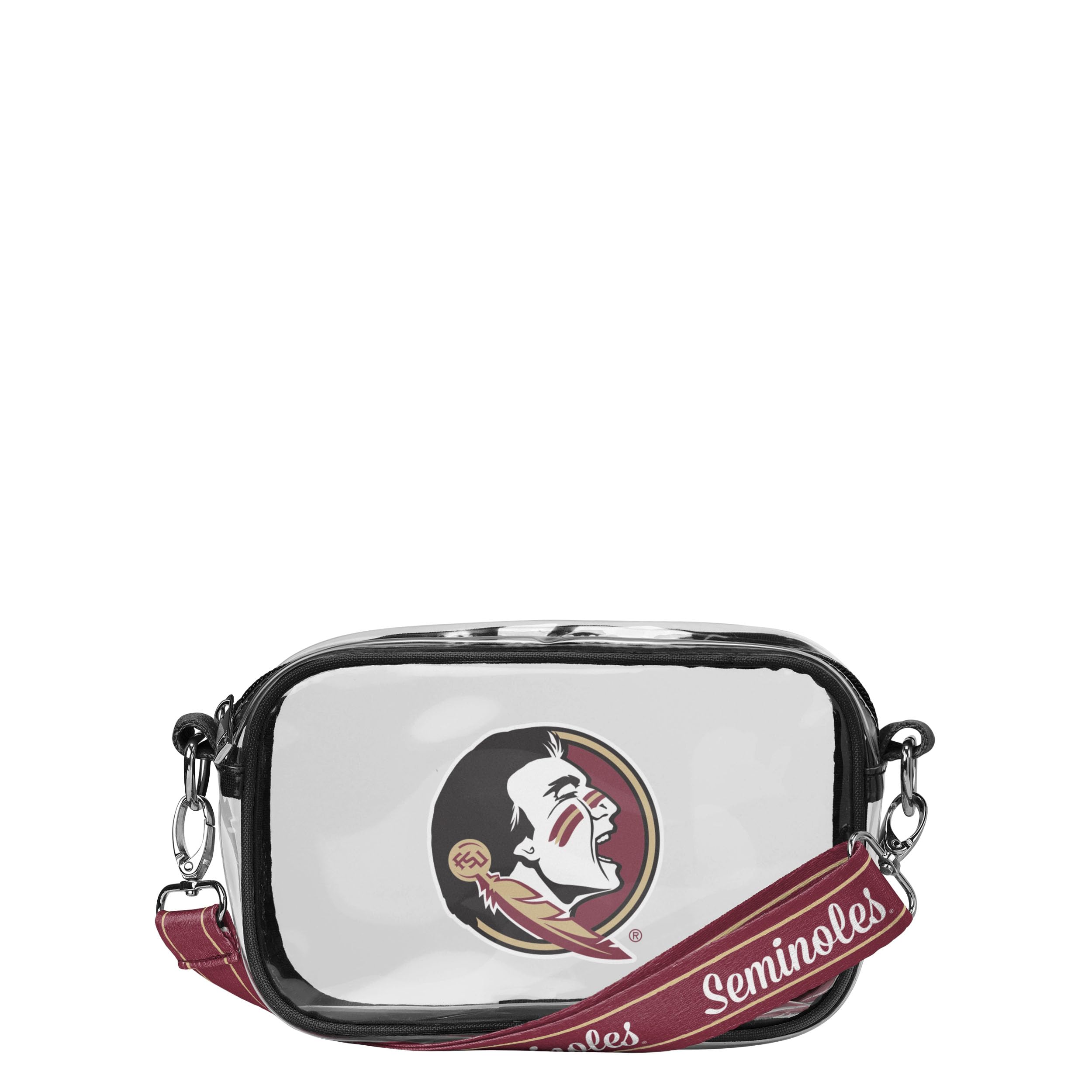 FOCO Florida State Seminoles NCAA Team Stripe Clear Crossbody Bag