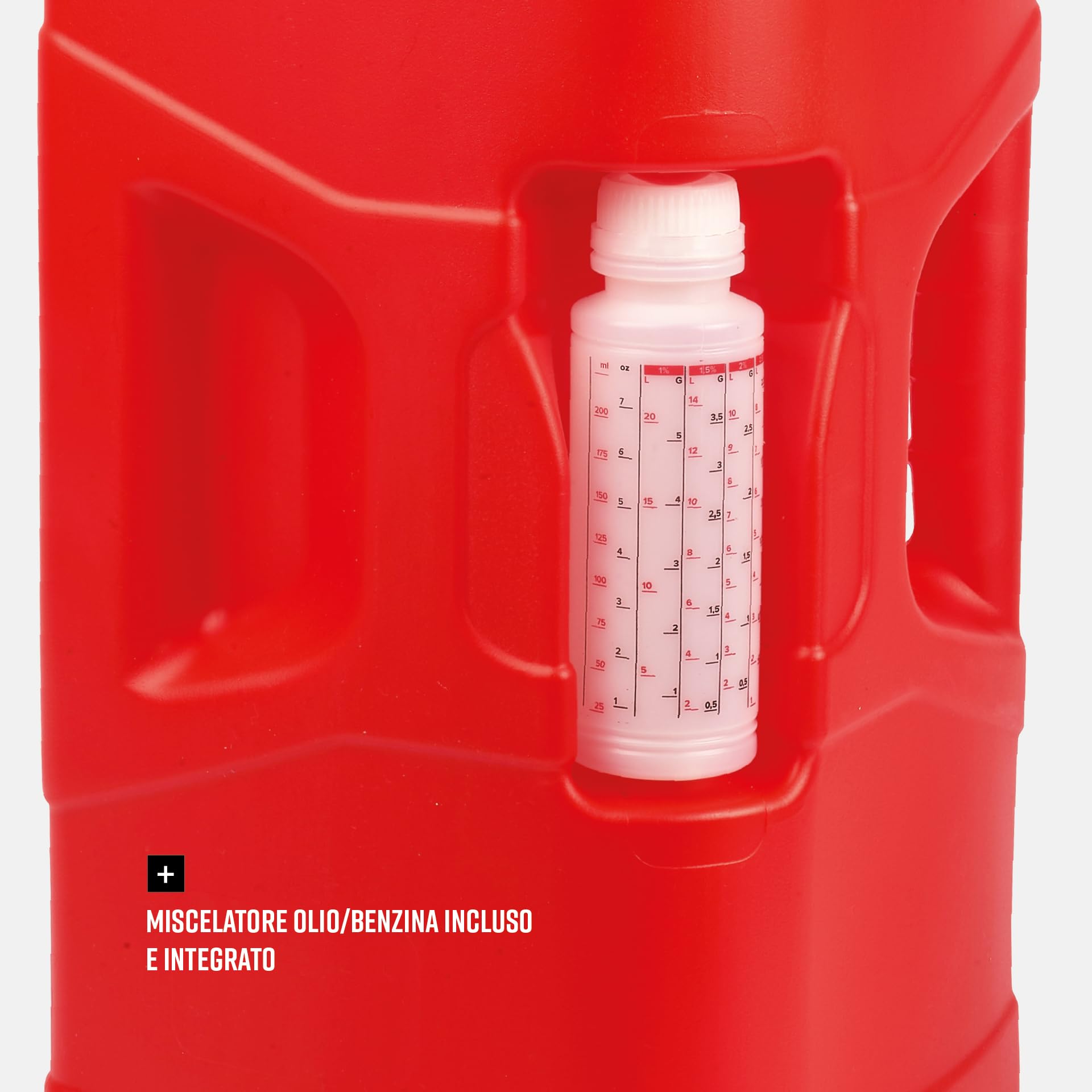 POLISPORT 8460000002 - ProOctane Tanica Benzina Omologata da 20L con Sistema di riempimento rapido Durevole e Resistente con Tappo a Prova di versamento a Colori Rosso