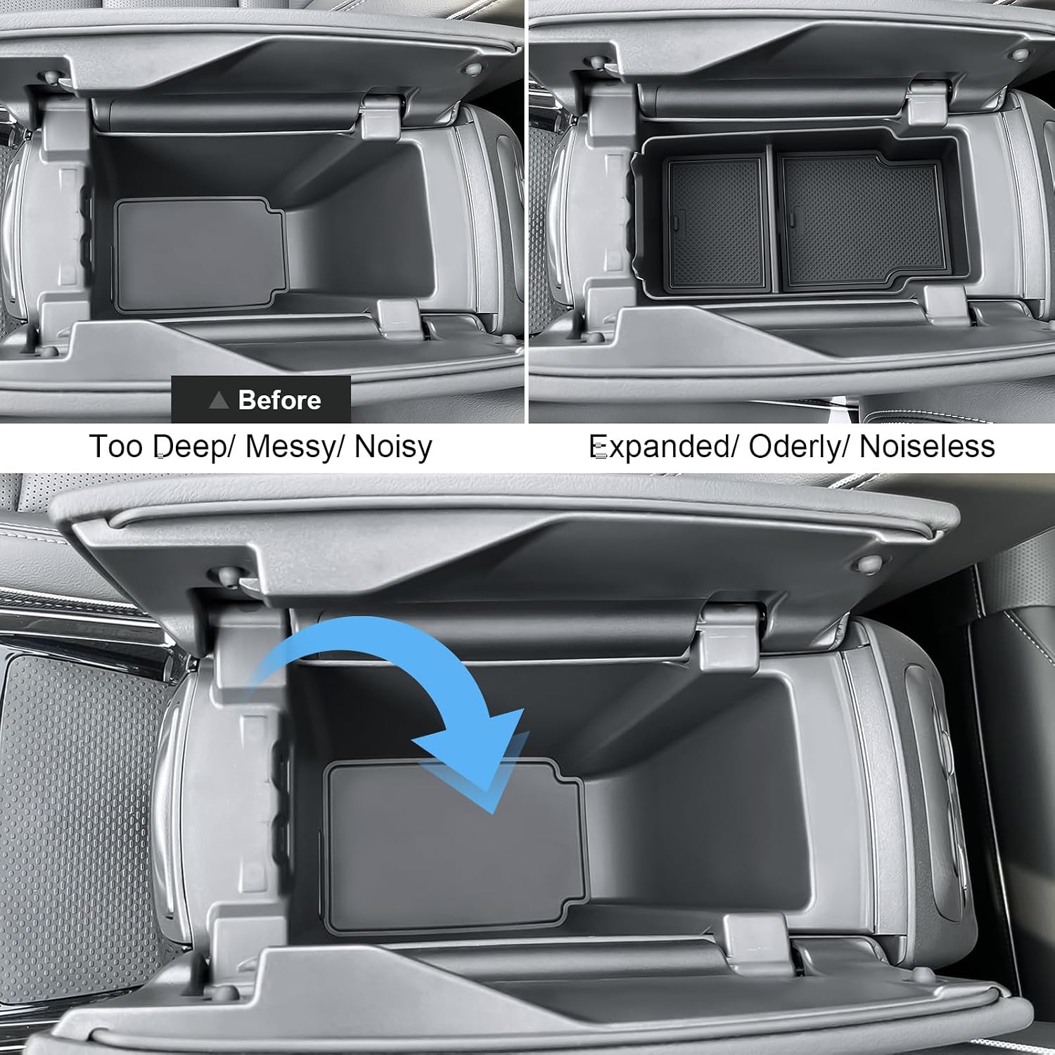 2024 2025 2026 Envision Accessories Center Console Organizer for Buick Envision (Preferred/Sport Touring/Avenir), Durable ABS Plastic&Rubber Console Tray Insert 2026 2025 Envision Accessories image 5