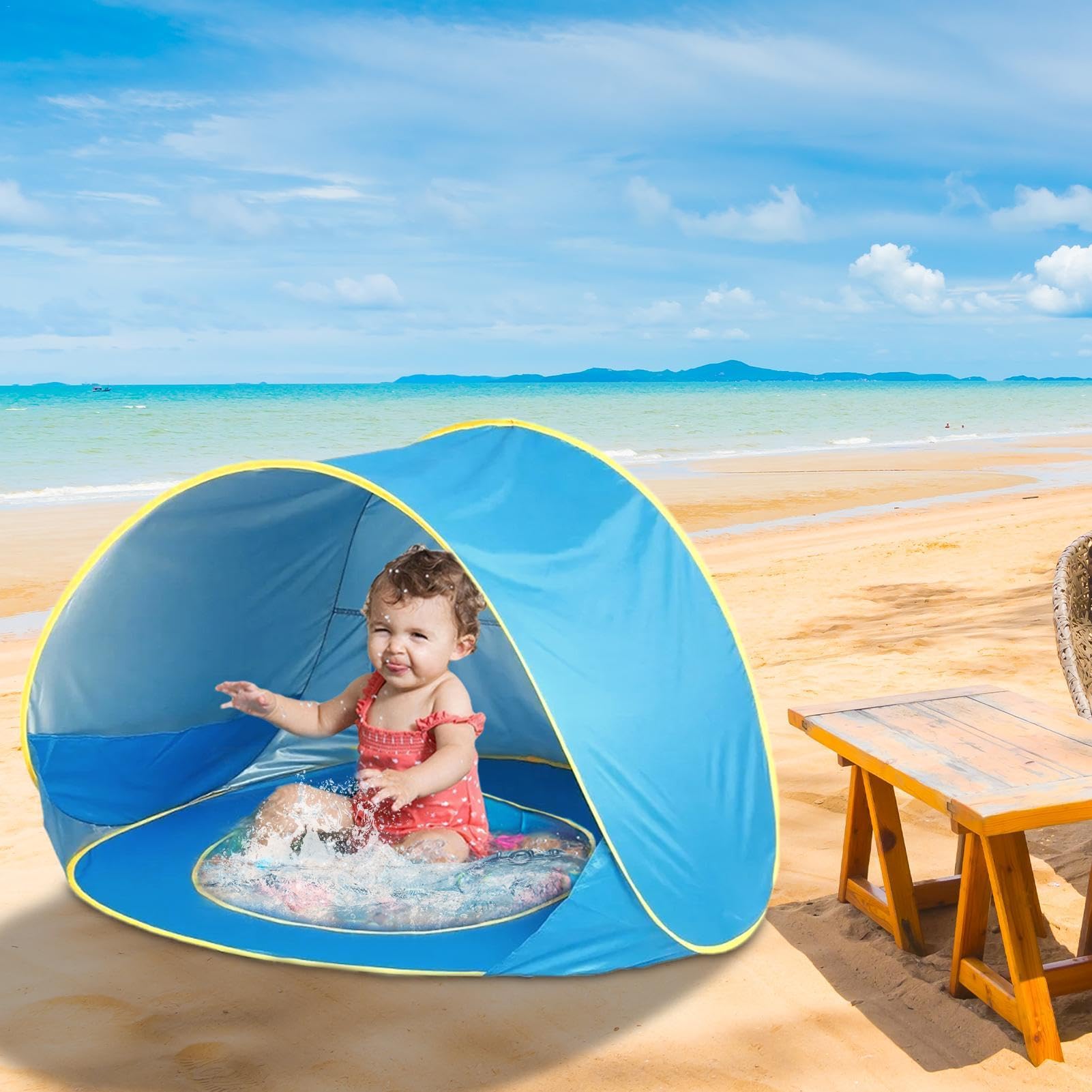 Strandzelt-Sonnenschutz – Zelt-Strandmuschel-Sonnenschutz für Kinder | Sonnenschutz Pool Kinder | Schatten-Sonnenschutz