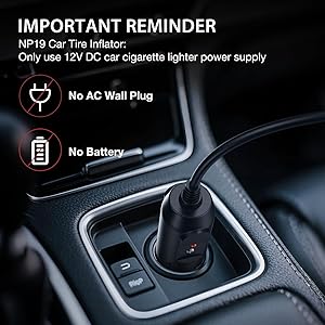 NEXPOW Tire Inflator Portable Air Compressor 150PSI 12V DC Air Pump with Dual Digital Pressure Gauge & Auto Shut-Off, Air Compressor Portable with LED Light for Car, Motorcycle, Bicycle, Ball and More