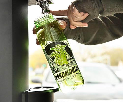 Miniatura 5 de Silver Buffalo Star Wars The Mandalorian Tritan Botella de agua con tapa superior de rosca, 28 onzas