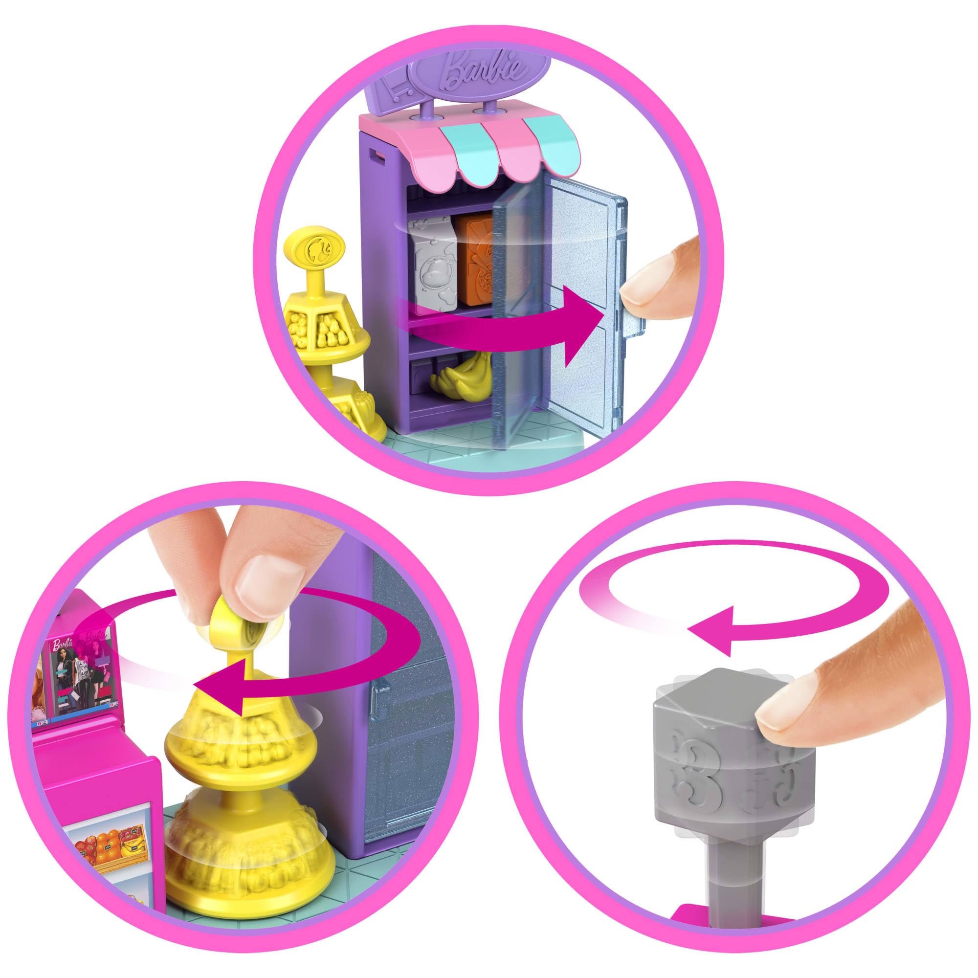 Barbie Coffret Maison de Rêve 4-en-1 Mini BarbieLand avec Maison de Rêve et 3 Autres Coffrets thématiques, 4 poupées de 4 cm, mobilier et Accessoires, JGL31