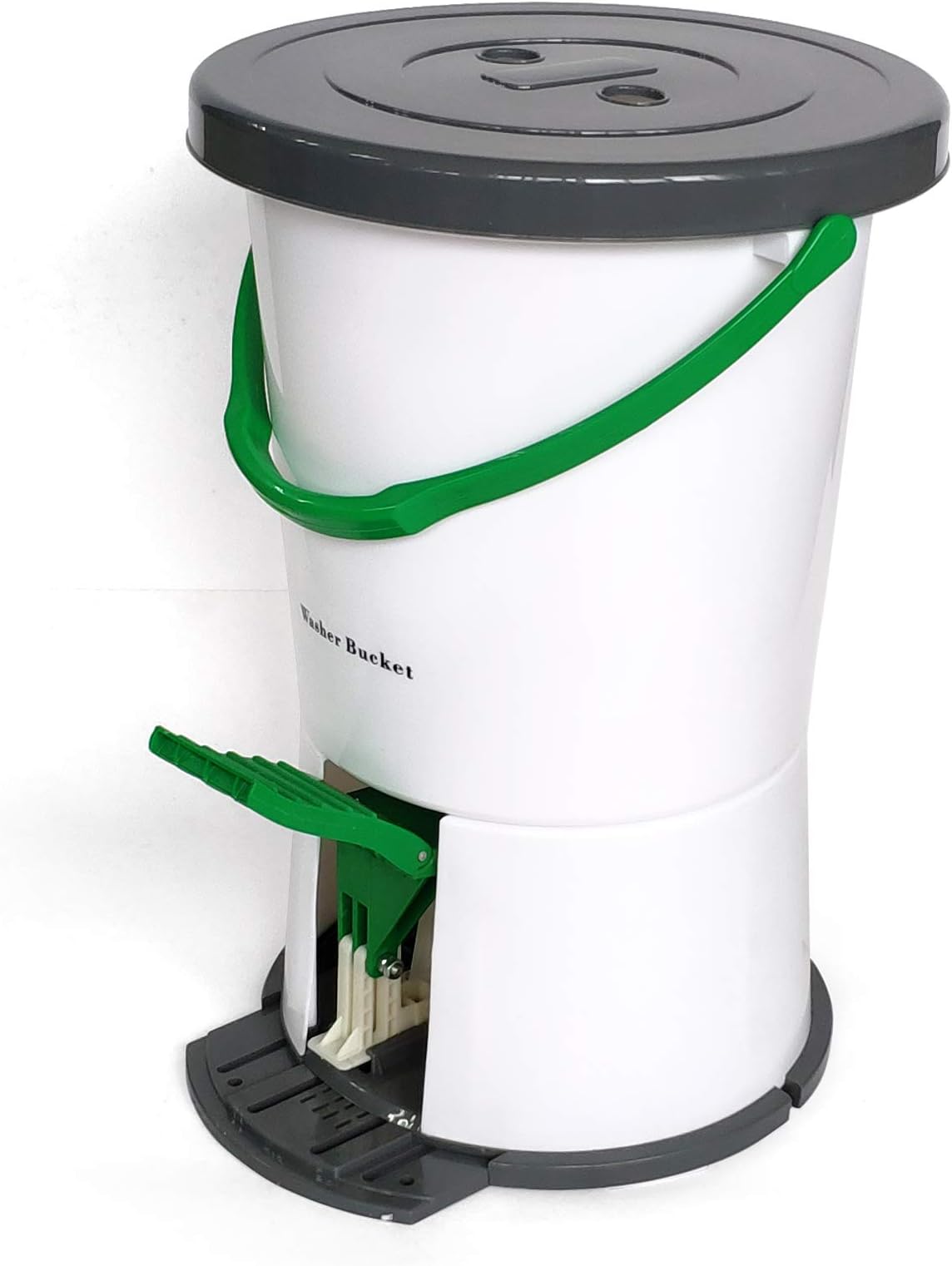 Clothes Washer Bucket - Portable Foot Powered Washer, Non-Electric Clothes Washing Machine, for Camping, Dorms, RV’s & Delicate's - White