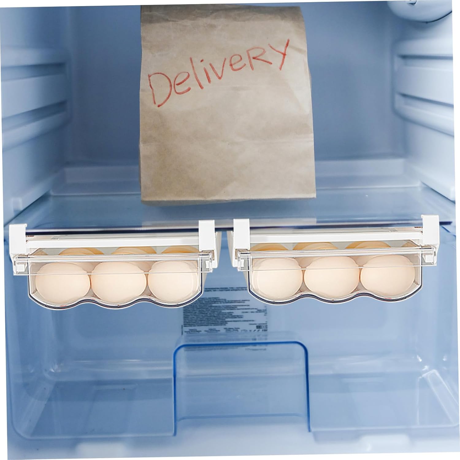 VALICLUD Large Capacity Egg Holder Drawer Design Shockproof Storage Container for Refrigerator for Home Use Egg Organizer Tray