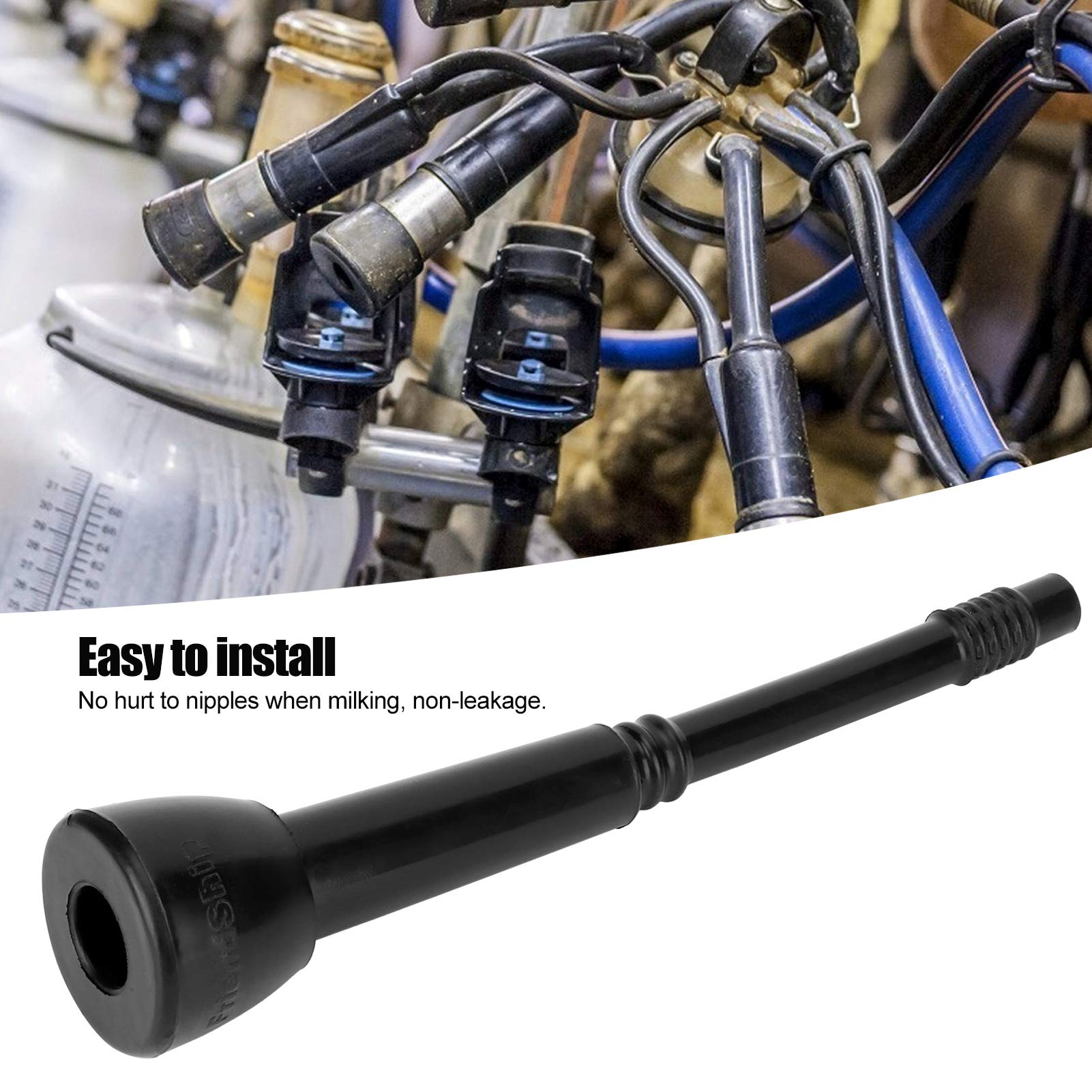 Tinje Forros para máquina de ordeño, Pieza de ordeñador de Vaca Negra, Forro de Copa de tetina de Goma para máquina de ordeño de Vacas, Simplemente instalación, Accesorio para máquina de ordeño de