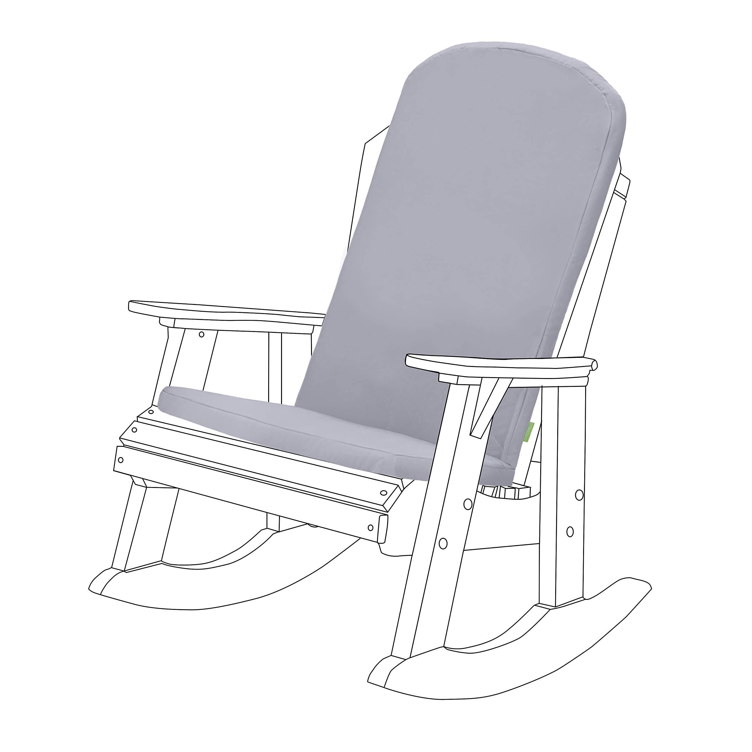Gardenista Garten Premium Adirondack-Stuhlkissen | Hochlehner-Kissen mit sicheren Bändern | Wasserabweisend und leicht rutschfeste Patio-Stuhlkissen | Einfach abwischbare Sitzkissen (Grau)