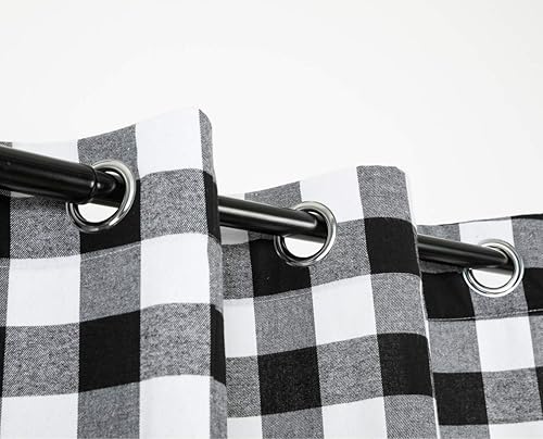 Vista 13 de WOSIBO Paquete de 2 paneles de cortina a cuadros de búfalo (52 x 84 pulgadas) para sala de estar, dormitorio, granja, patio, cortinas con ojales
