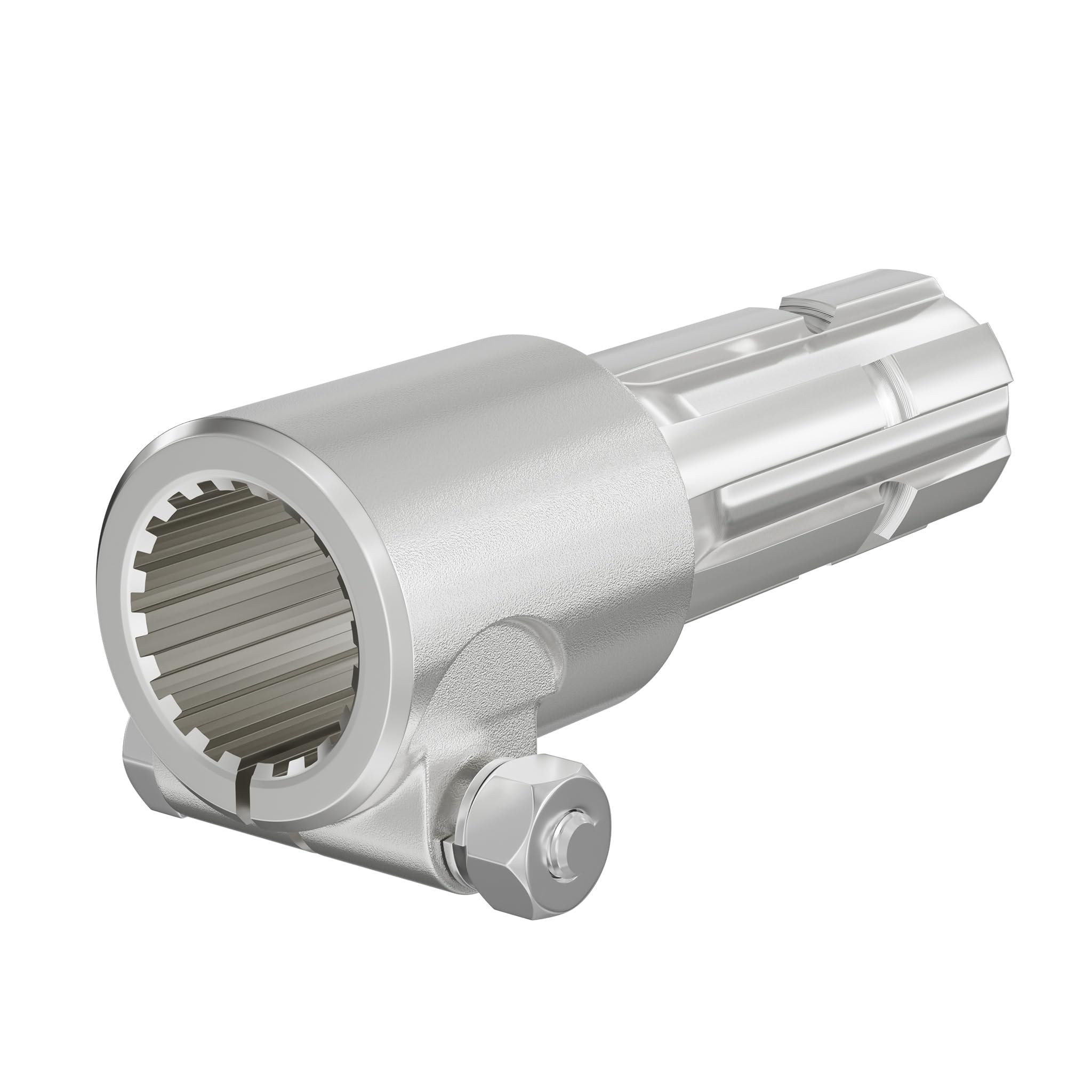 WilTec Manchon de Prise de Force Cardan - Longueur 175 mm - Raccord logement 1 3/​4" 20D - Raccord Sortie 1 3/​4" 6D - Ø 46 mm/​44,​37 mm - Arbre cannelé de Tracteur