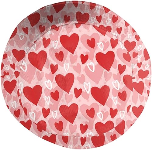 Miniatura 4 de Lindo sombrero de pescador para el día de San Valentín para adultos, verano, viajes, playa, sol, corazones de caramelo, para exteriores, para