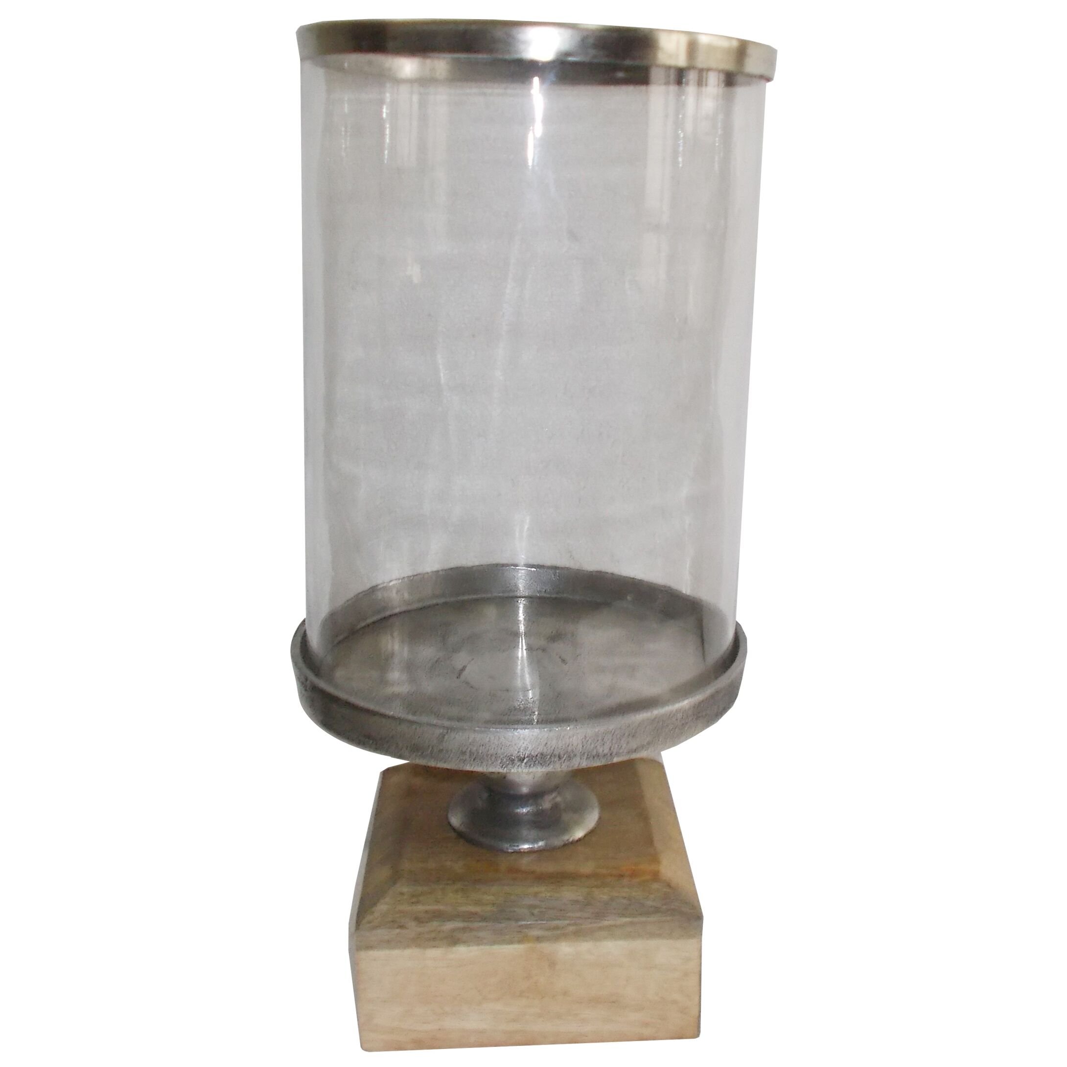 Glass Aluminum Removable glass Metal & Wood 18" tall Decorative Center Trophy Display Vase