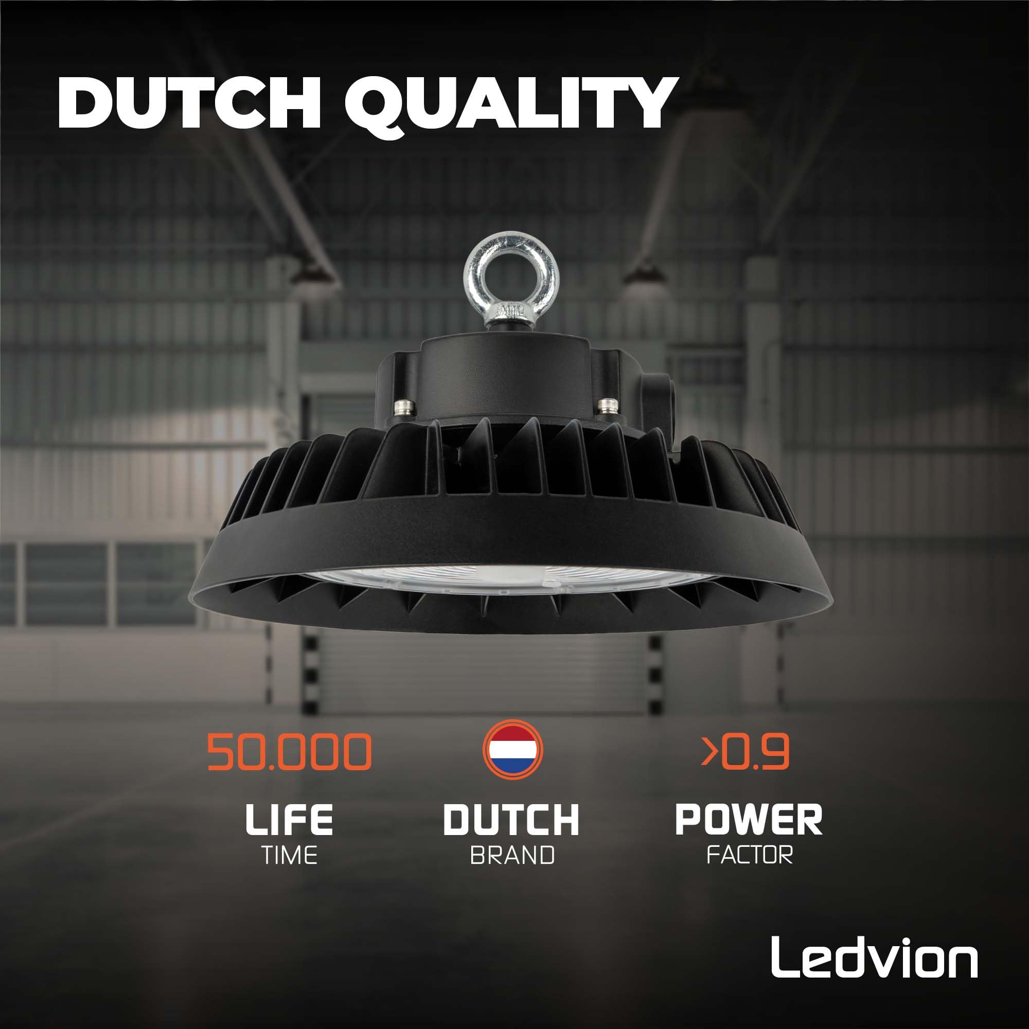 Ledvion - LED High Bay 150W ściemniana, Power Switch, 6500K, 185lm/W, IP65