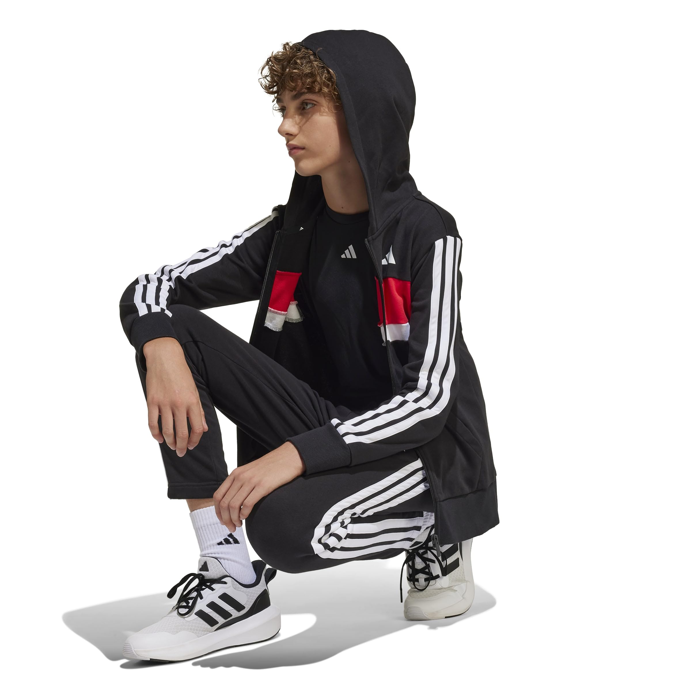 adidas Dresy Uniseks - dzieci Seasonal Essentials Tiberio 3 Stripes French Terry Tracksuit