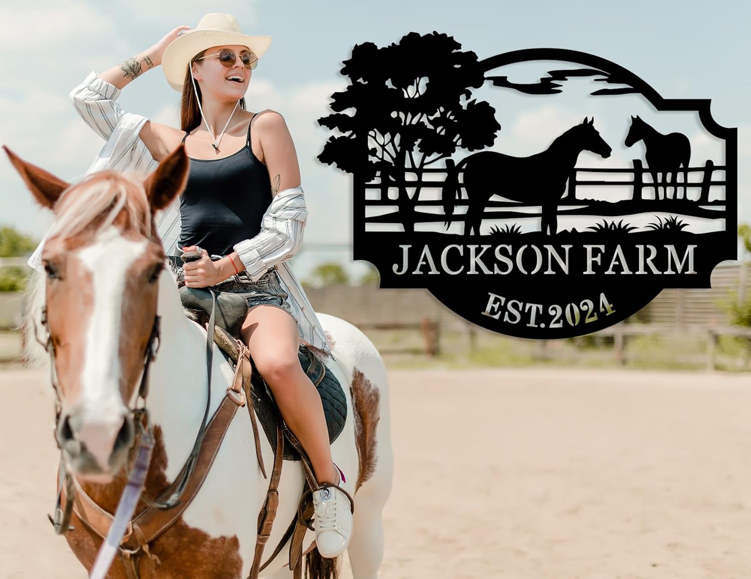 Personalized Farm Sign, Custom Ranch Decor, Family Farm Sign, Horse Metal Name Signs, Custom Farmhouse Decor, Farmhouse Monogram Wall Decor, Farmer's Gift