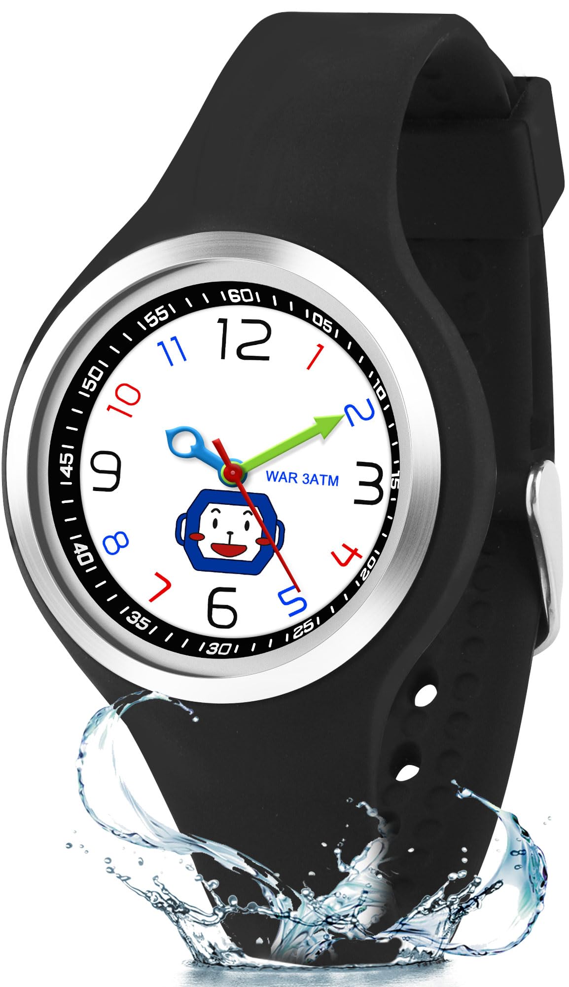 GUUMUXINKids Watch for Boys Girls Ages 4-15, Analog Quartz Watch with Soft TPU Band，30M Waterproof Outdoor Sports Watches，Learning Time Children Teenager Watches
