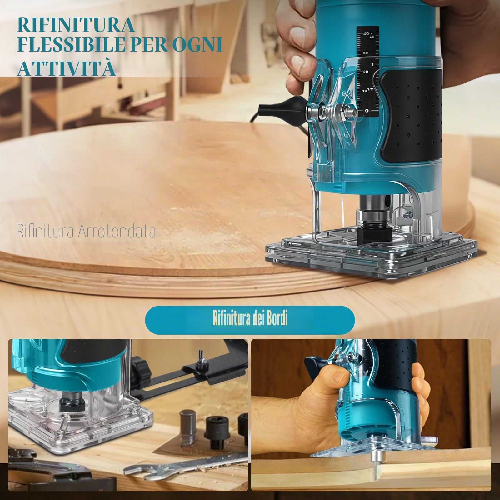 Fresatrice a Batteria 5 Velocità per Makita 18V (senza Batteria)