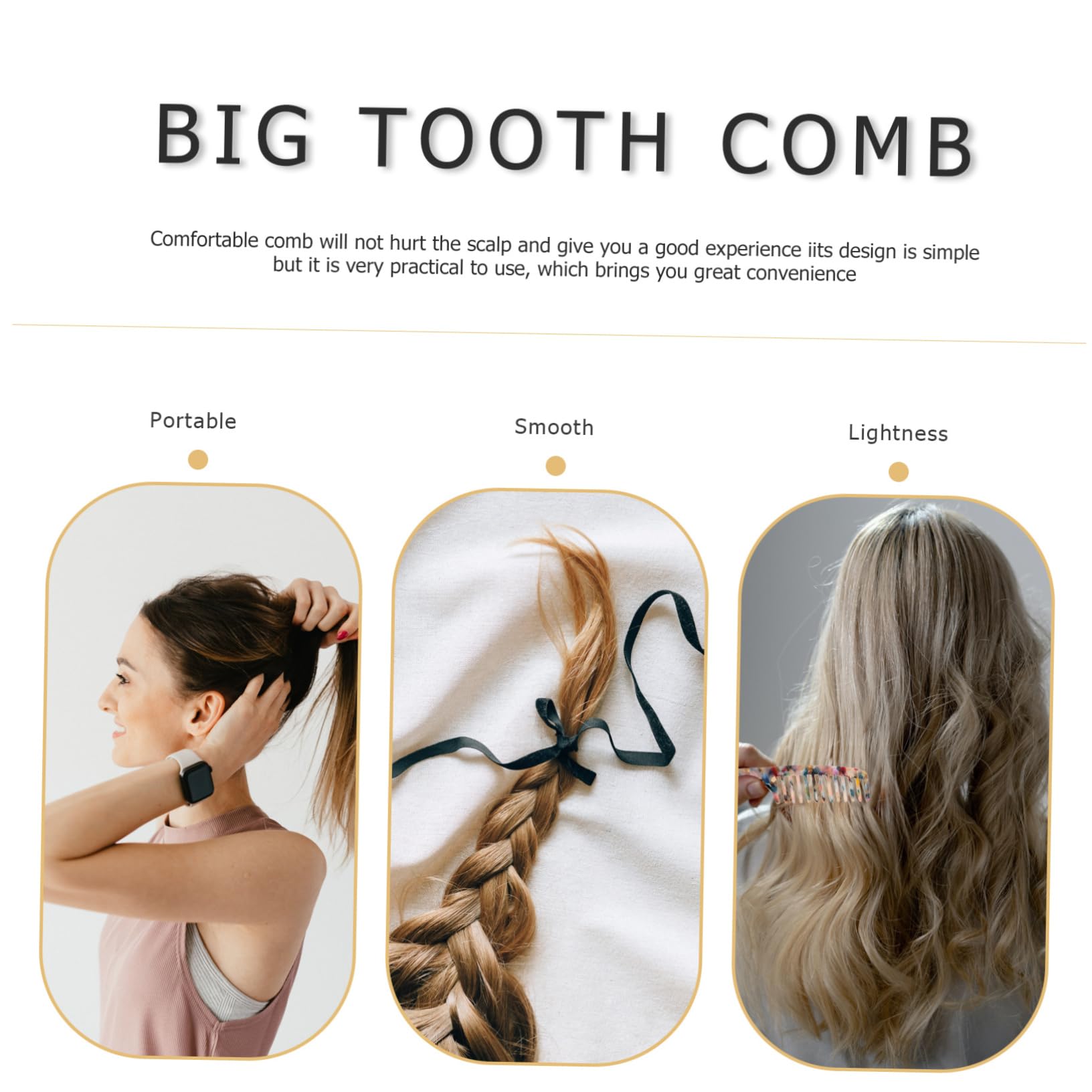 MAGICLULU 6piezas Peines De Dientes Anchos De Acetato Para Pelo Profesional Peine De Estilismo Seco y Húmedo Para Tipo De Cabello
