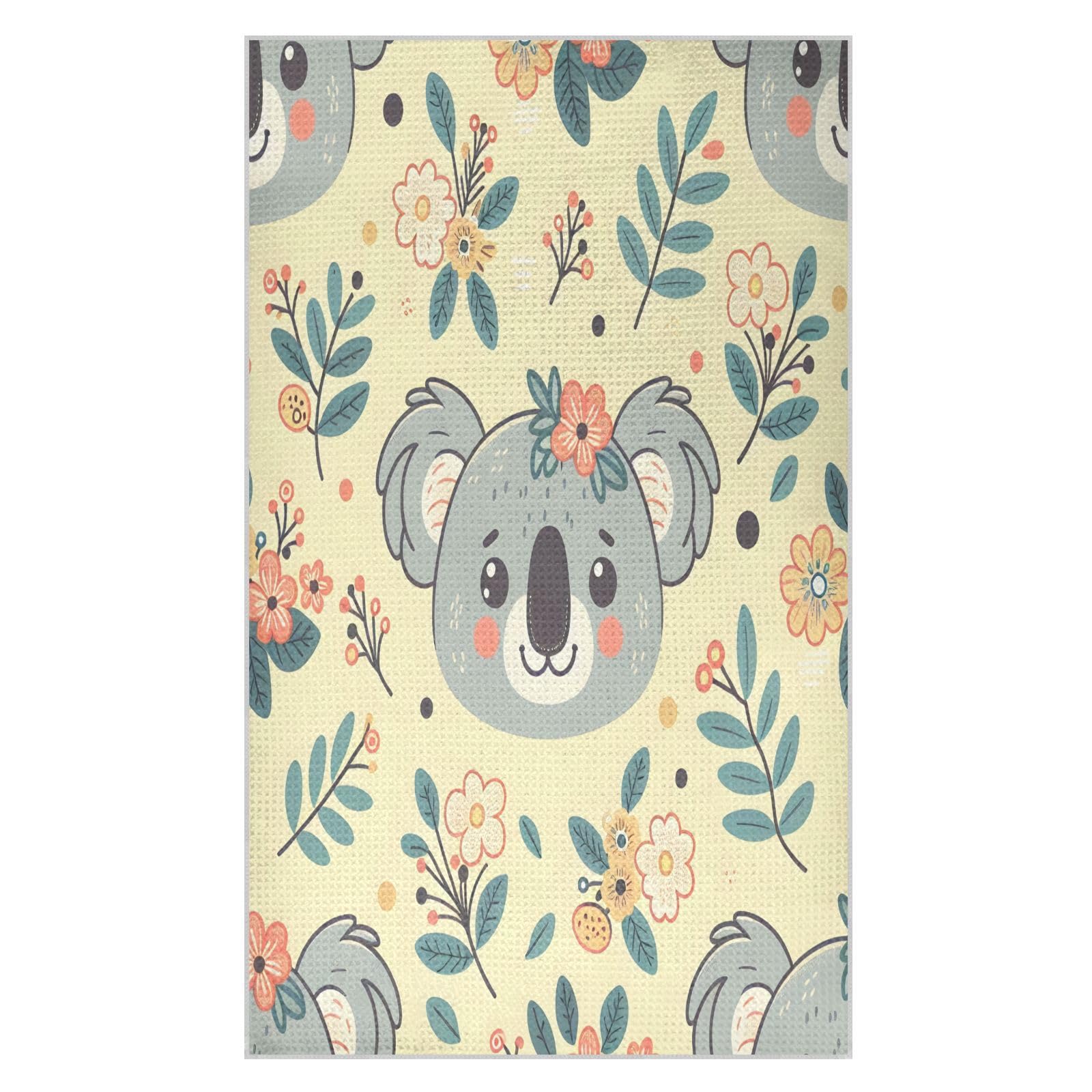 BURSTDDY Cartoon Koala Kitchen Towels,Absorbent Dish Towels 2 Pack