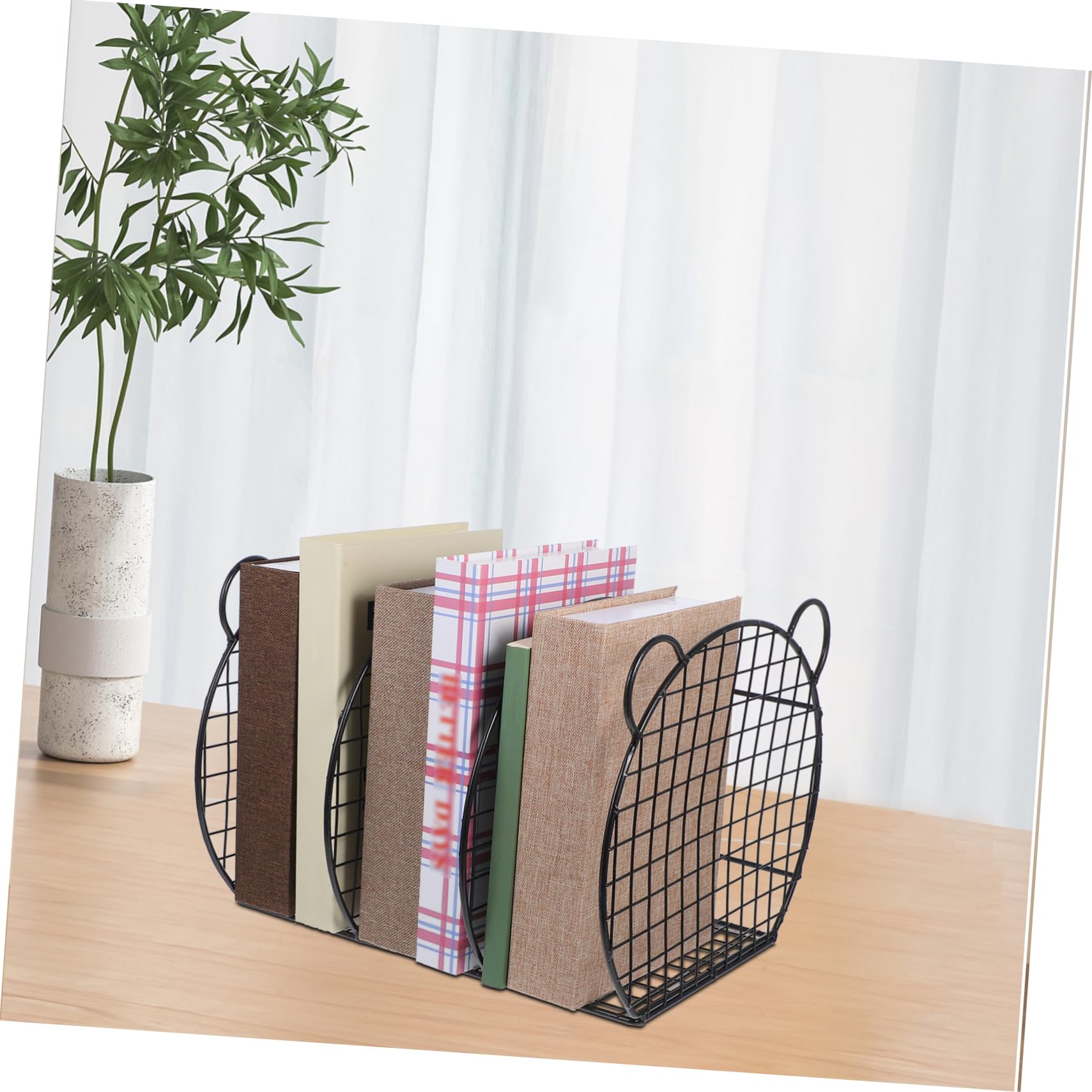 Organizer Per Libri Da Scrivania Metallo Con Scomparti Portadocumenti Da Tavolo Per Riviste e Album Design Resistente e Capiente Per Ufficio e Biblioteca