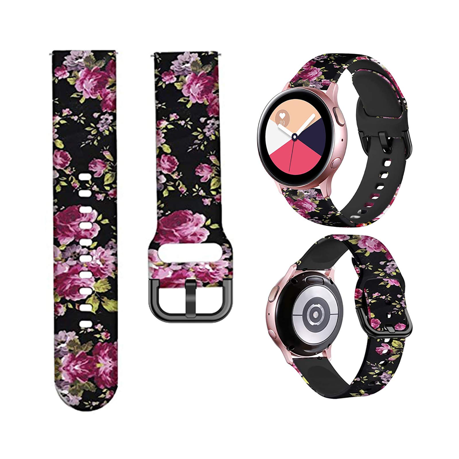 Minggo Band Compatible with Samsung Galaxy Watch Active/Active2 40mm/44mm,Silicone Sports Wristband Replacement Compatible for Galaxy Watch 42mm/Gear S2 Classic/Gear Sport Smart Watch