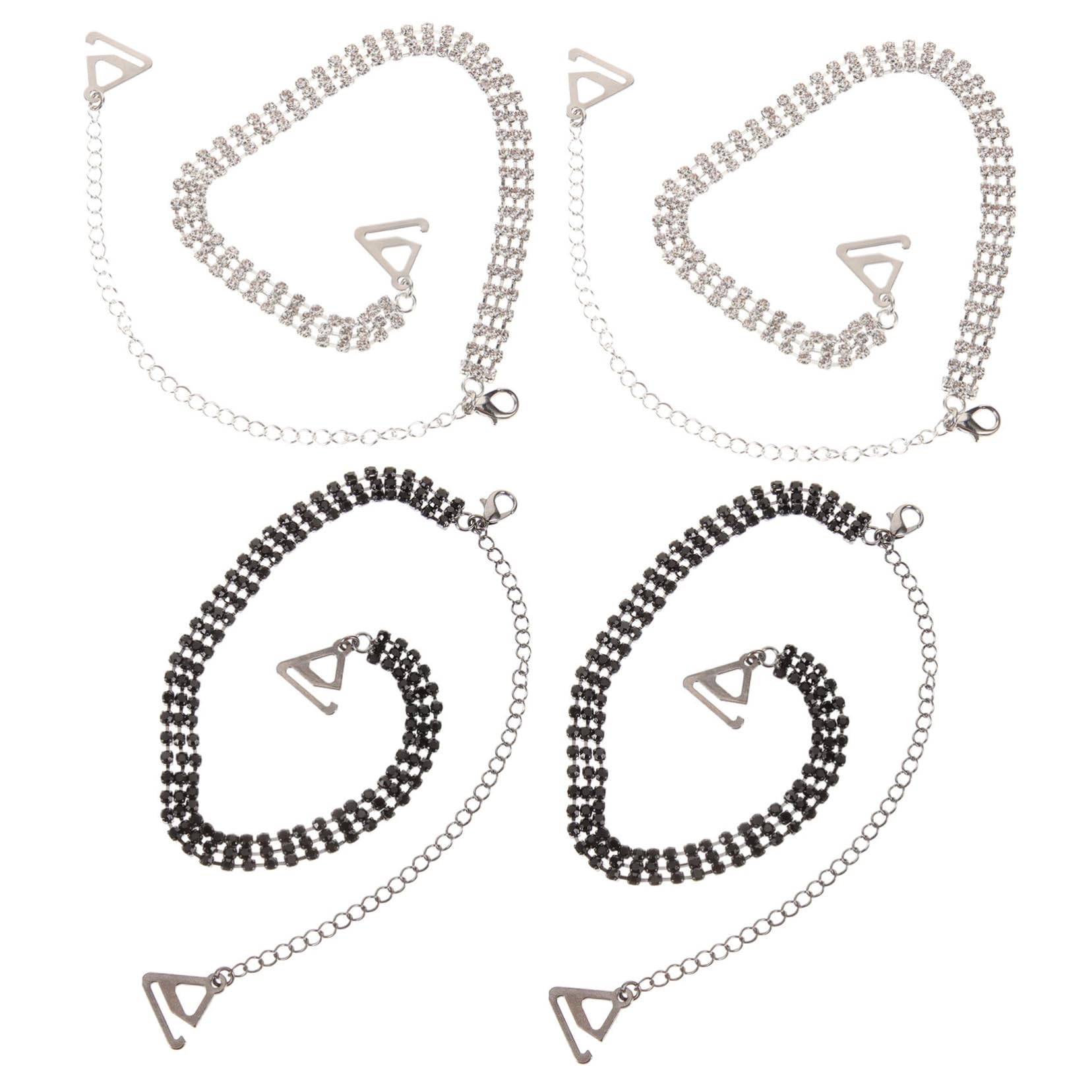 8pares De Hombro Rhinestones Para Sujetadores Straps Invisibles y Antideslizantes Para Bodas y Accesorios De Moda Para Mujeres