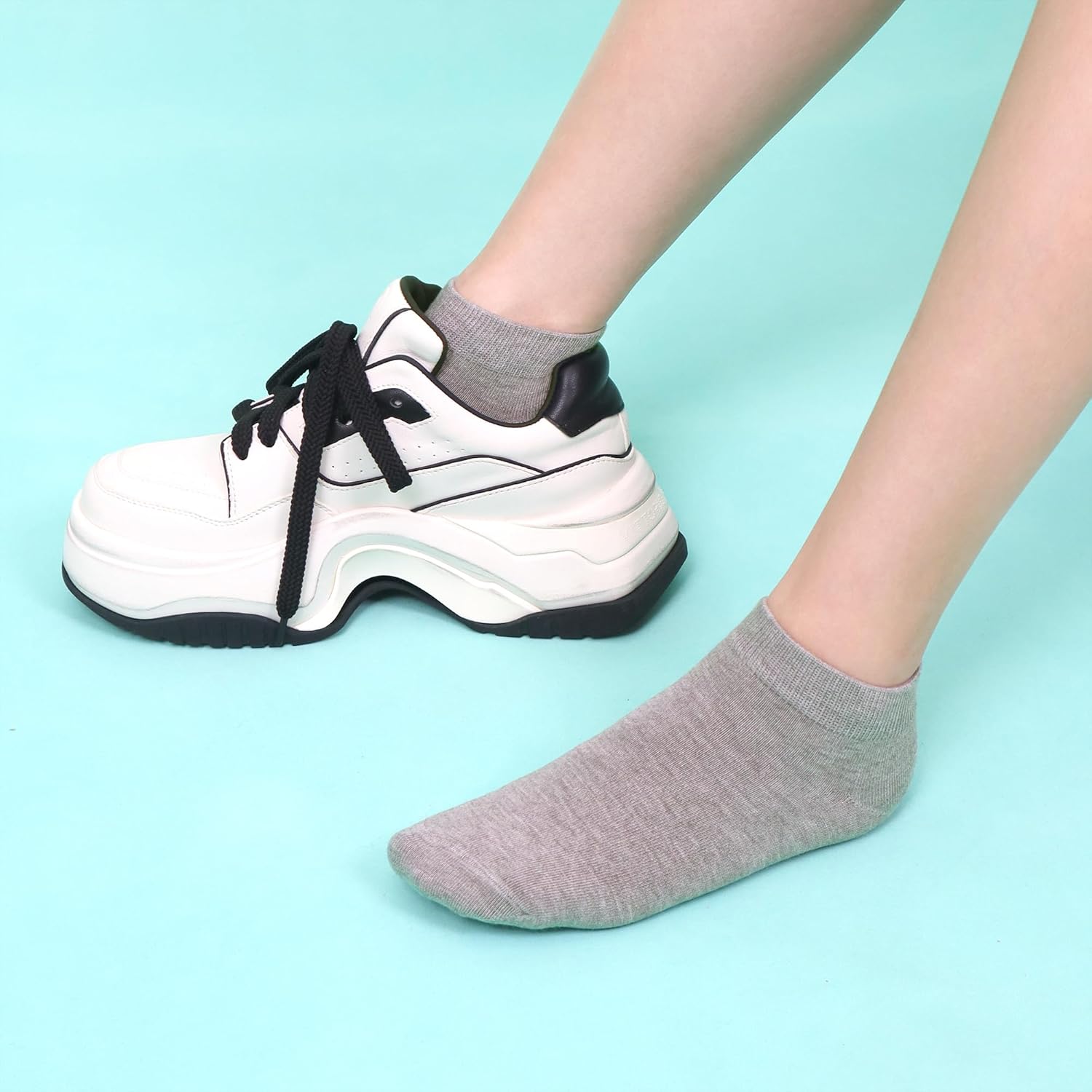 Women's Thin Low Cut Ankle Cotton Socks - 6 Pairs Lightweight Non-Slip No Show Socks, Classic Casual Running Socks - Image 6