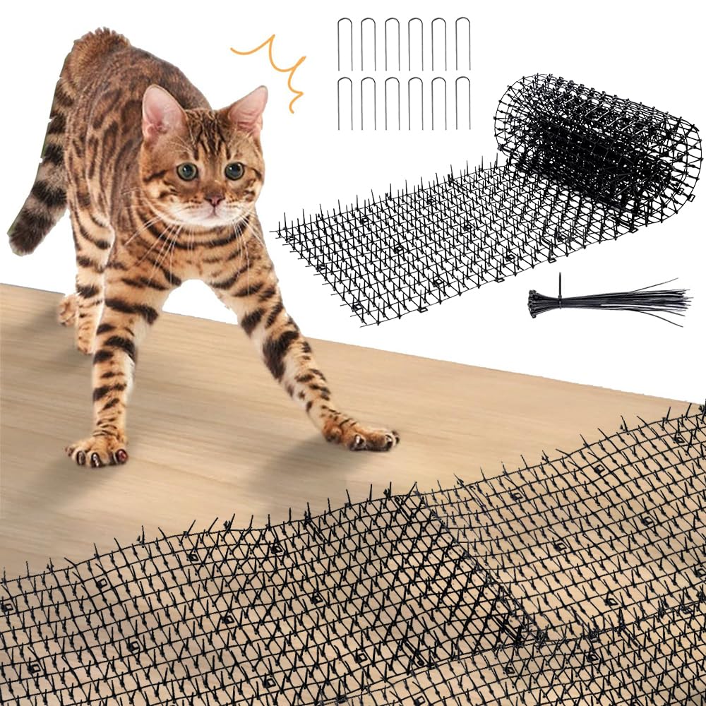 Dornengitter Gegen Katzen,30CM*200CM Katzenabwehr Matte,Tier Barriere mit Spikes,Anti Katzen Matte,Katzengitter Garten,Dornengitter Tier-Barriere,Katzenschreck Gitter,Dornengitter Katzenabwehr