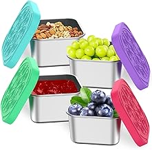 304 Stainless Steel Small Food Storage Container with Silicone Lid (180ml) | Leakproof, Portable, Stackable Sauce & Snack Box | Reusable, Dishwasher Safe, Airtight Lunch Box (180 Ml Pack of 4)