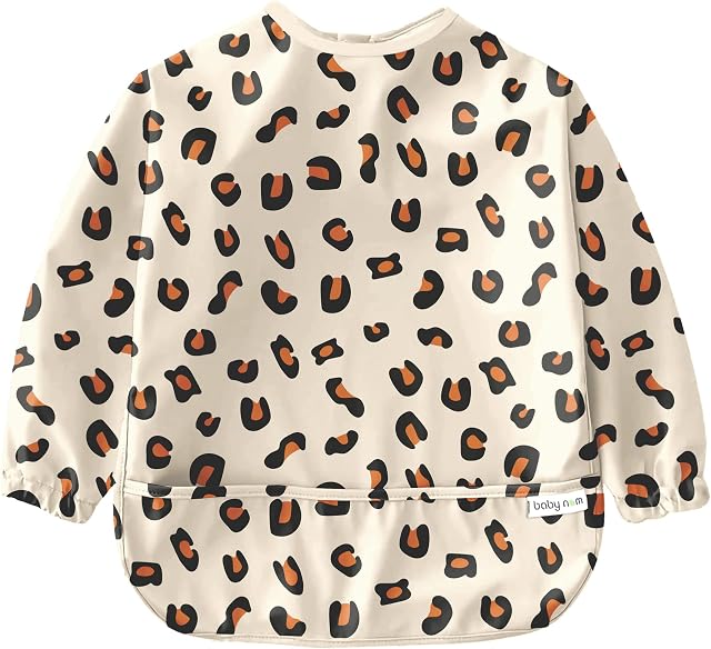 Baby Nom Weaning Bib with Sleeves, Waterproof Coverall Bibs for Feeding Toddlers