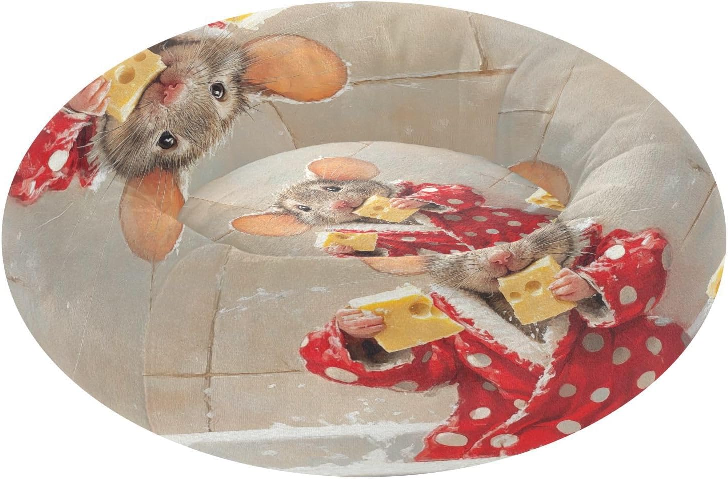 Dog Bed Ultra Soft Fluffy Comfortable Cat Bed, Bathrobe Mouse Washable Dog Beds Anti-Slip Round Pet Beds for Medium Dogs