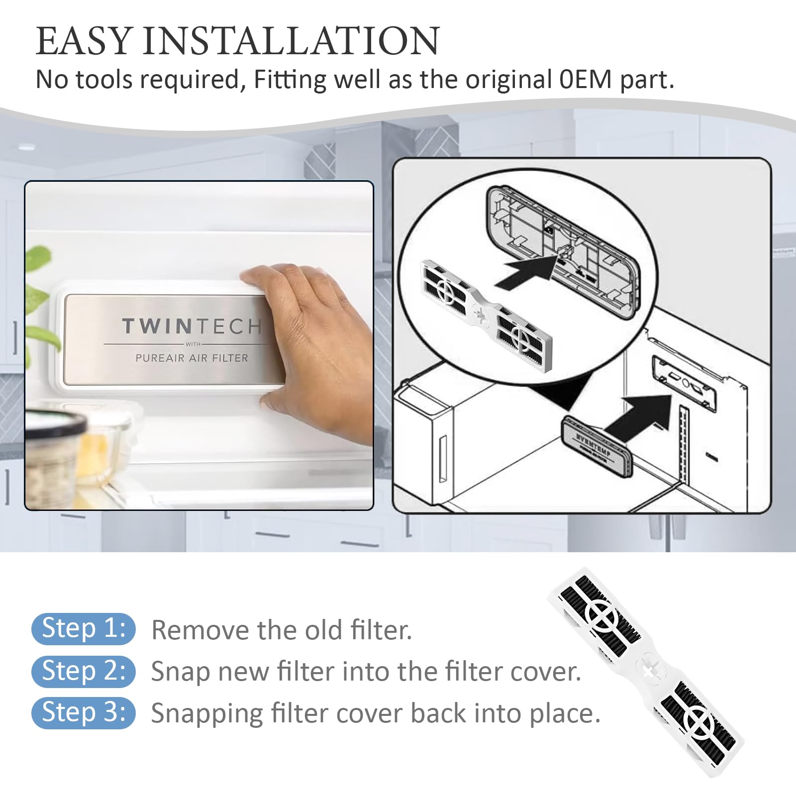 Ontheone 4-Pack FRGPAAF2 PureAir AF-2 Air Filters Replacement Compatible With Frigidaire FRGPAAF2 PureAir AF-2 Air Filter, FRFC2323AS, FRFC232LAF, FRFC233LAF, FRFG2323AF, FRFN2823AS Filter For Air - View #8