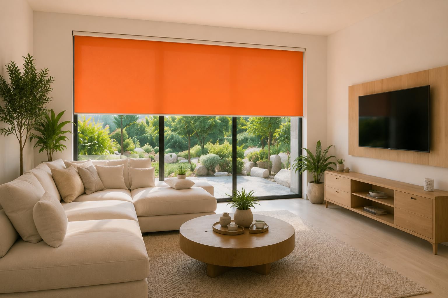 Estoralis Gove Store Enrouleur Tamisant Lisse, Polyester, Orange, 110 x 230 cm