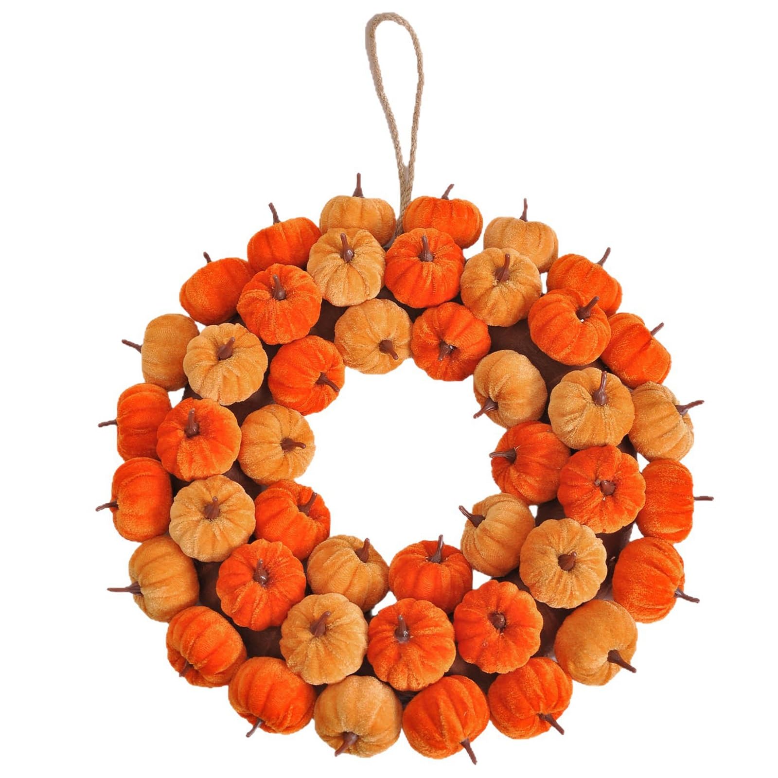 Corona Navideña de Calabaza con Cordón, Guirnalda Colgante Artificial de Otoño, para Decoración de Ventana, Festival, Fiesta, Acción de Gracias(40cm/15.7in)