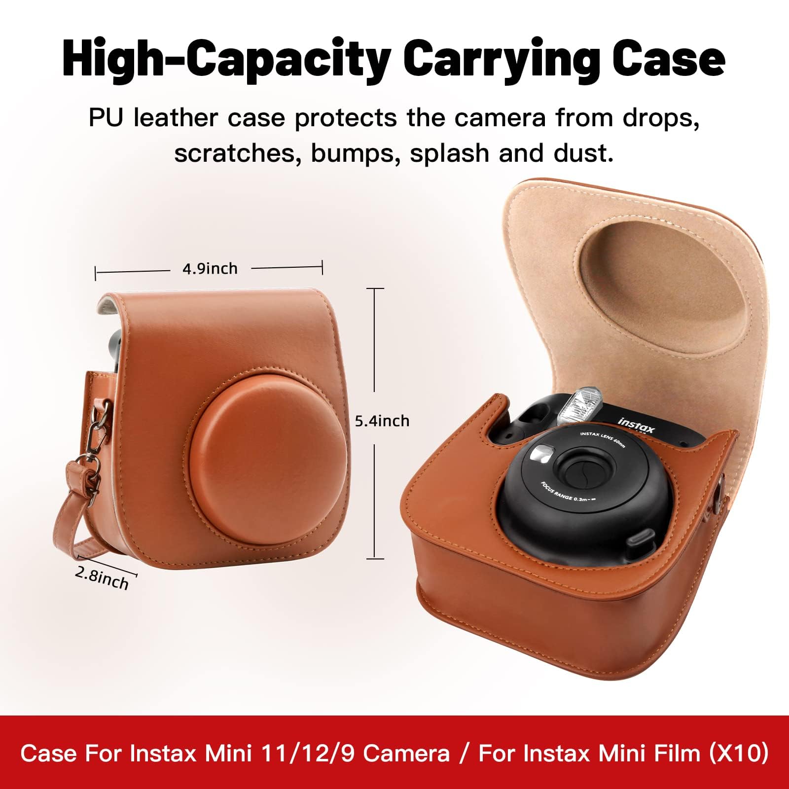 Fujifilm Instax Mini Funda Para Cámara Instax Mini 11/12 Cuero