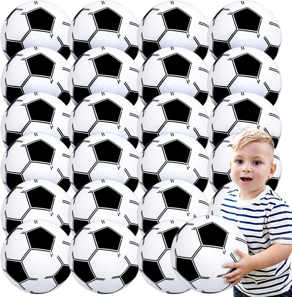Pelota de playa de fútbol de 16 pulgadas para niños paquete de 24 pelotas de playa inflables para piscina, pelotas de playa, decoraciones de fiesta