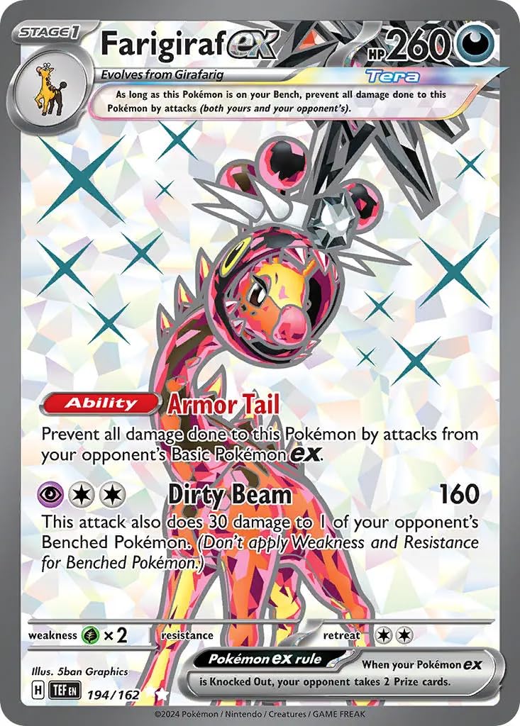 Farigiraf ex 194/162 Ultra Rare Pokemon Card | Temporal Forces Set | Scarlet & Violet Series | Titan Authenticated