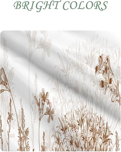Miniatura 4 de Yeele Cortinas de ducha con diseño de hojas y flores silvestres, juego de cortina de ducha para decoración de baño, impermeable, con ganchos, 36 x