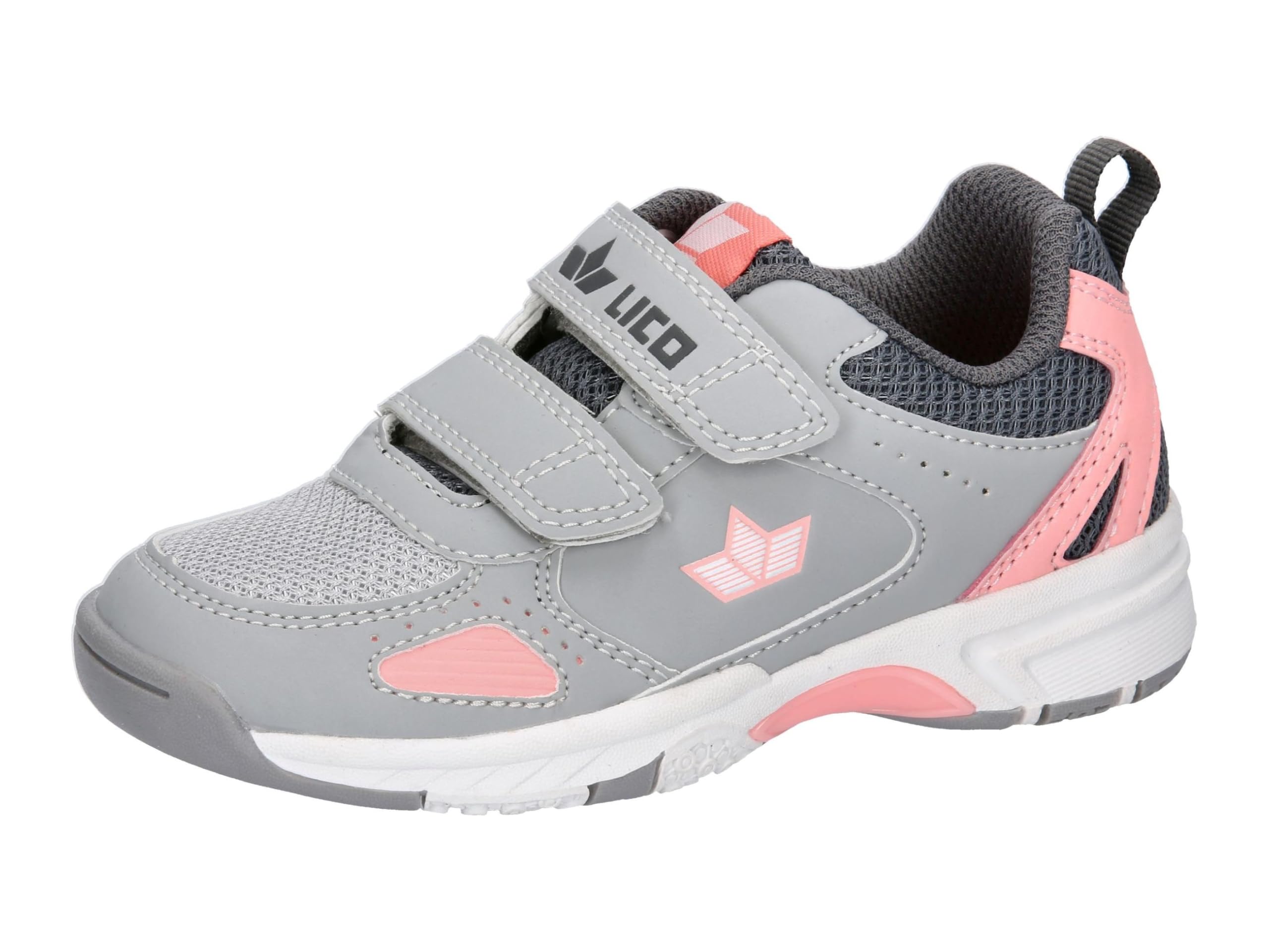 Lico Boy's Girl's Peyton V Indoor Trainers, Grey/Pink, 7 UK Child