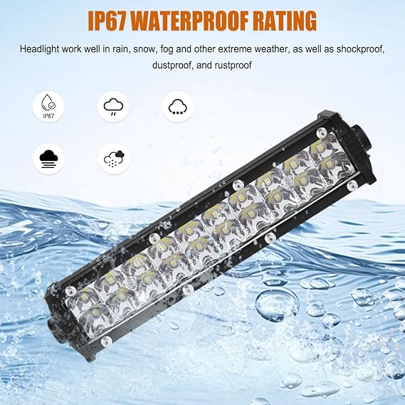 Motorcycle LED Light Bar & ON-Off Switch Headlight kit for CRF110 CRF250F KLX110 TTR110 TTR110E RM85 YZF450 60W Motocross LED Light Kit Universal for 7/8 22mm Handlebars Pit Dirt Bike Plug and Play